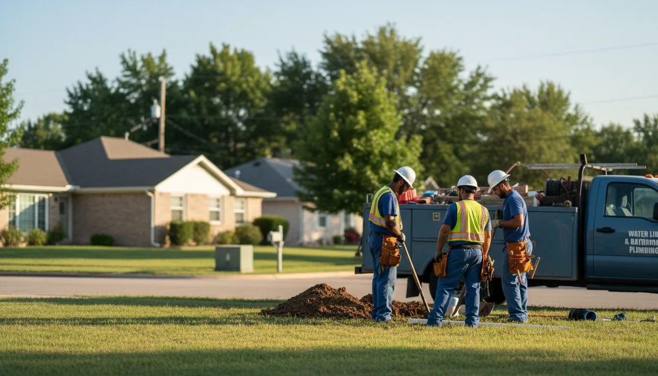 Residential water line and bathroom plumbing service in Walford, IA